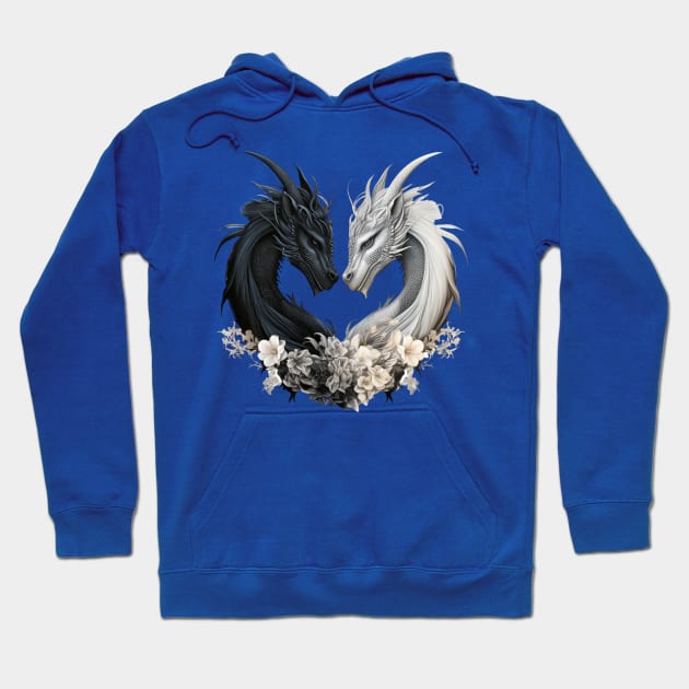 Dragons in Heart Shape Hoodie by Luxinda